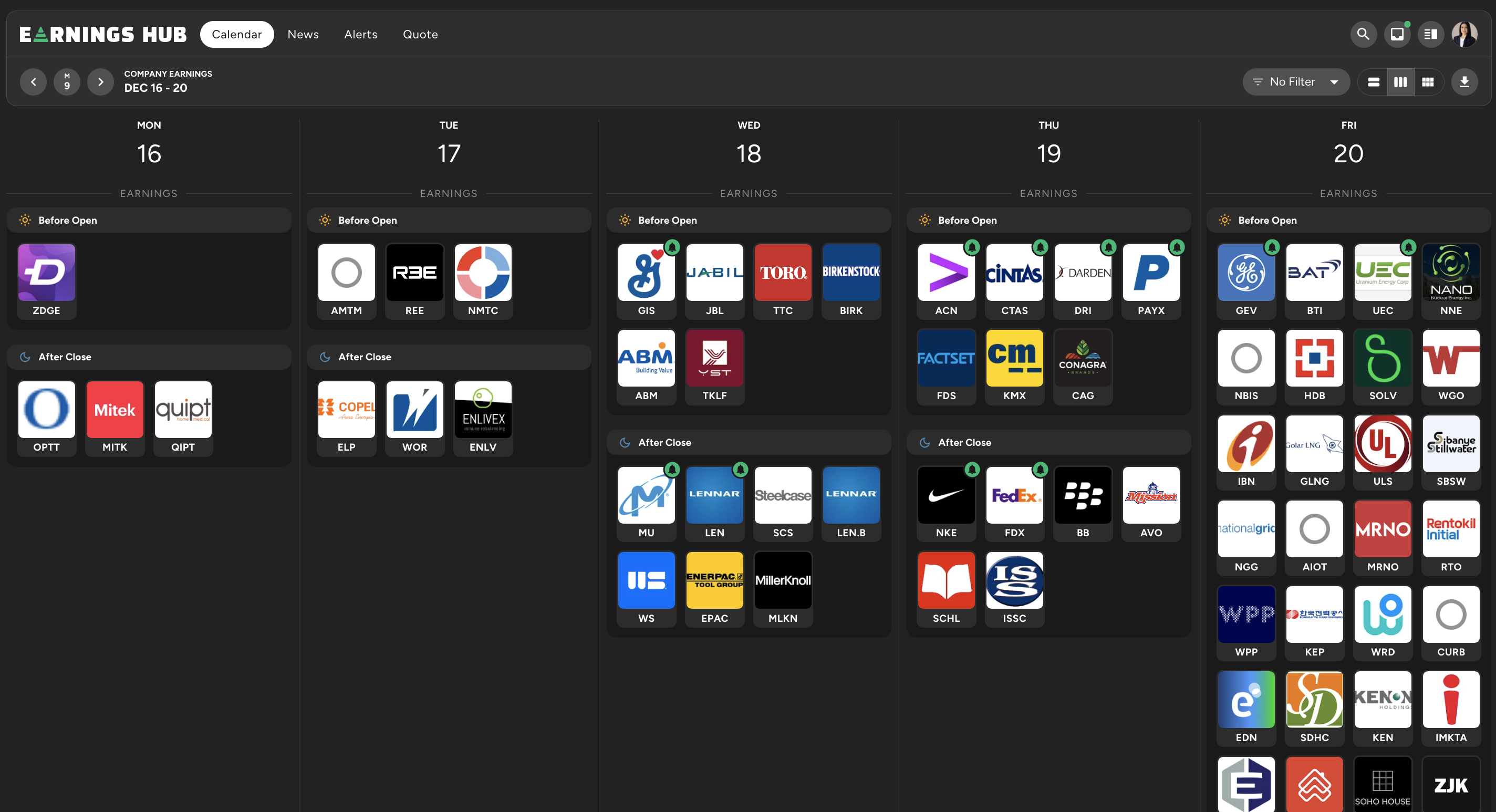 Notable Earnings Week of December 16th Earnings Hub Blog